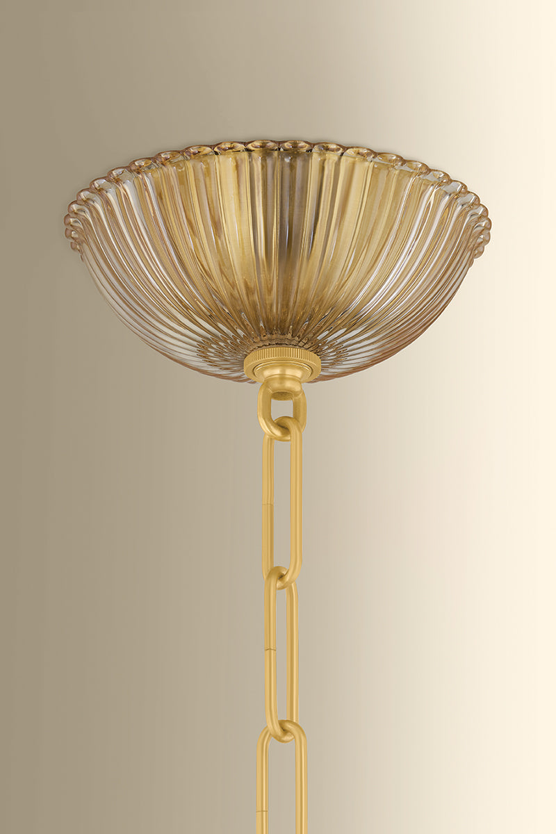 Hudson Valley Calumet 9-Light Chandelier in Aged Brass, room setting 1