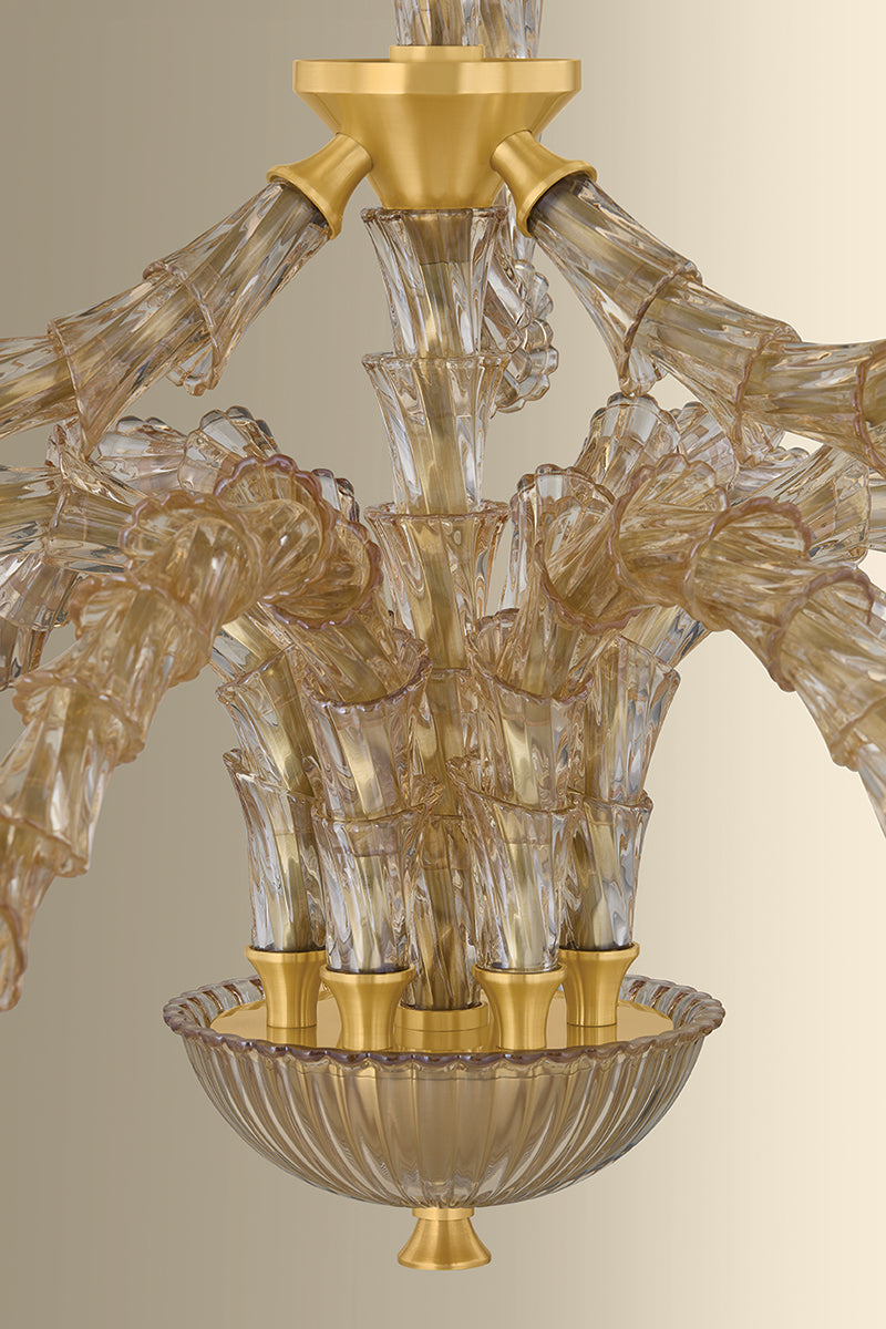 Hudson Valley Calumet 9-Light Chandelier in Aged Brass, room setting 2