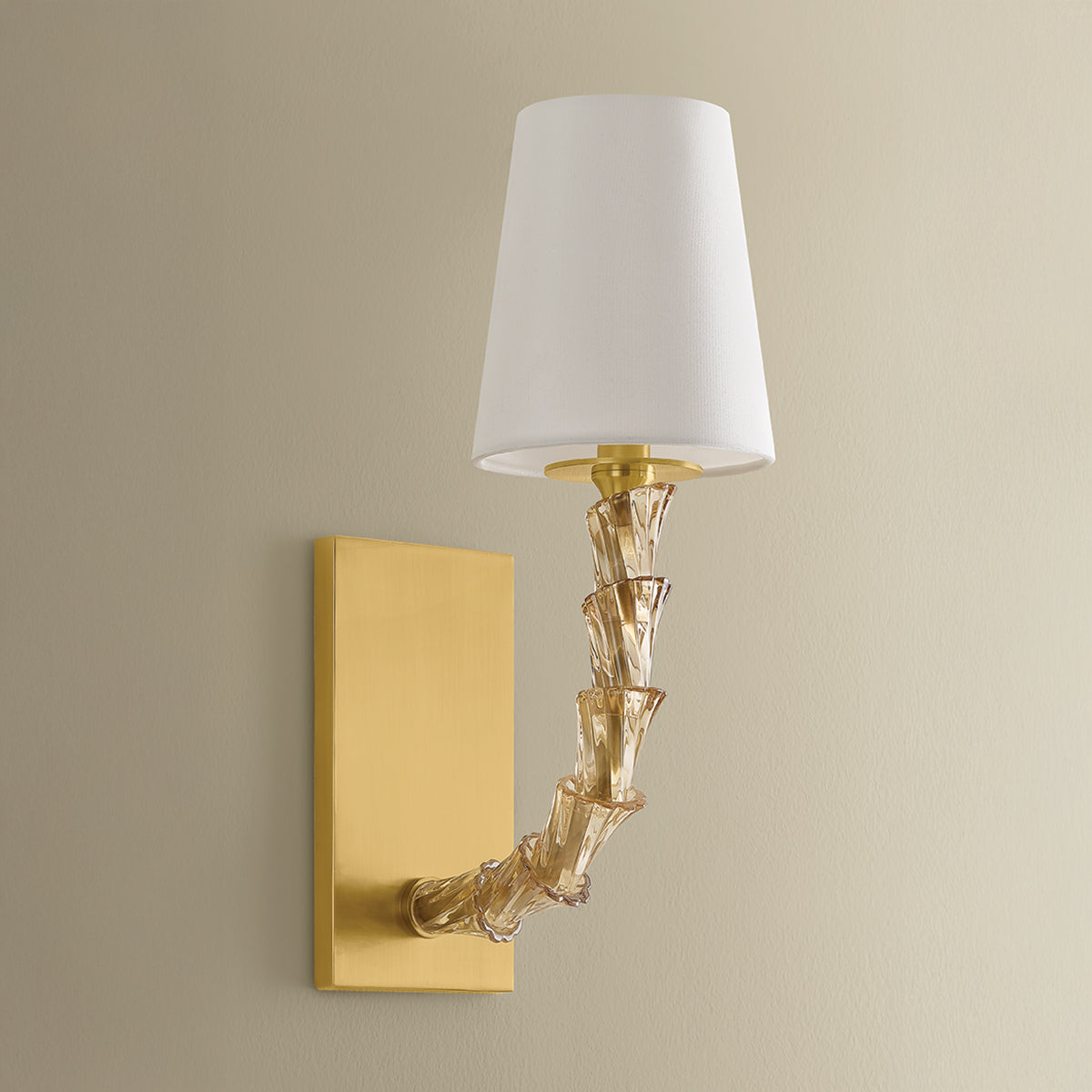 Hudson Valley Calumet Wall Sconce in Aged Brass, alternate view 1