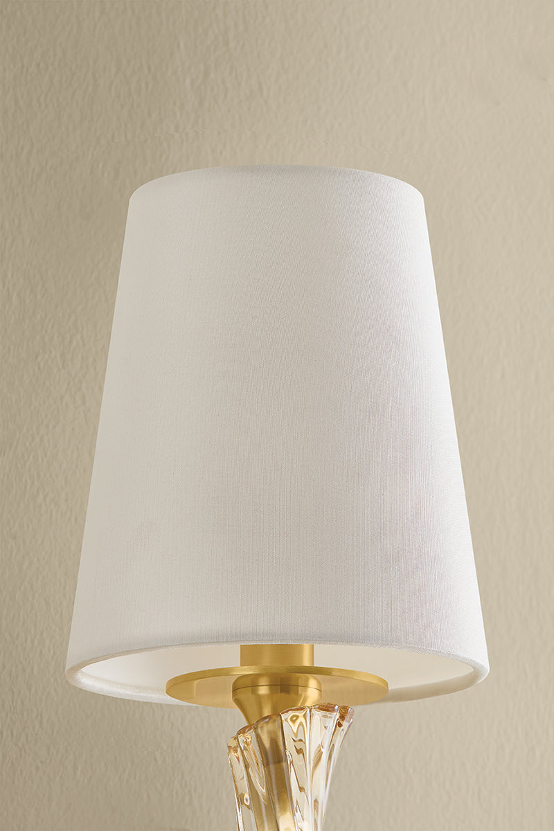 Hudson Valley Calumet Wall Sconce in Aged Brass, room setting 3