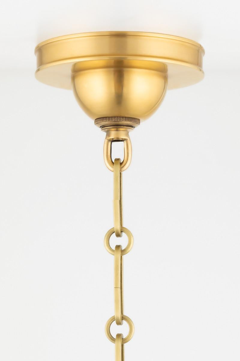 Hudson Valley Cambridge Chandelier Aged Brass Off-White 20"W x 19.5"H