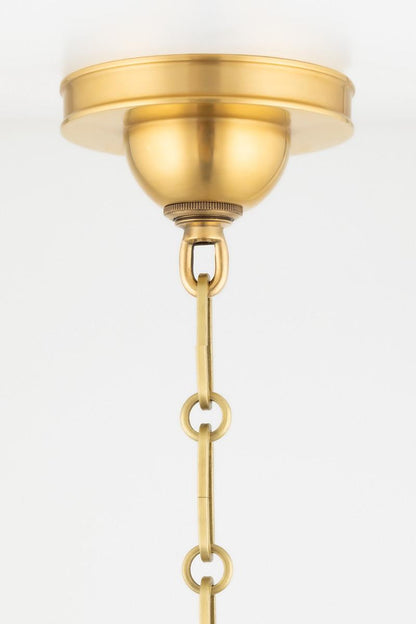 Hudson Valley Cambridge Chandelier Aged Brass Off-White 20"W x 19.5"H