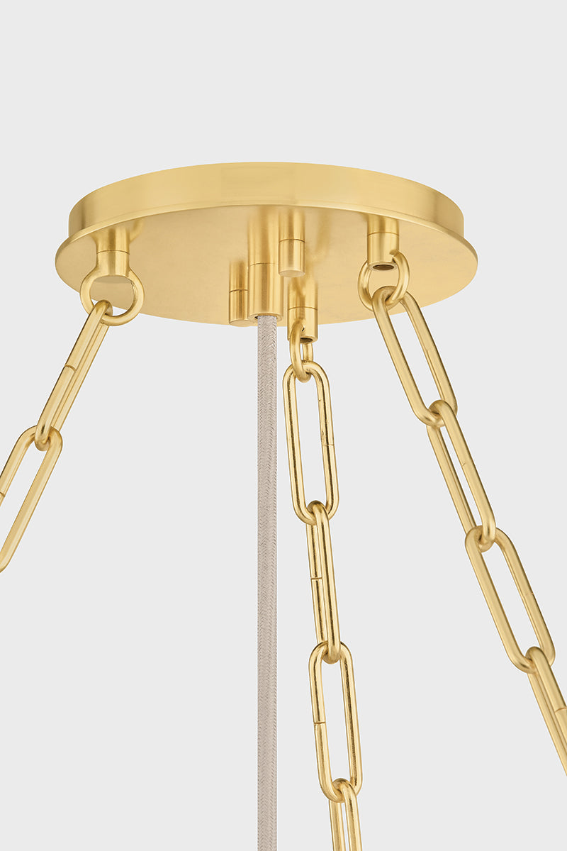 Hudson Valley Camby 4-Light Chandelier Aged Brass detail view 3