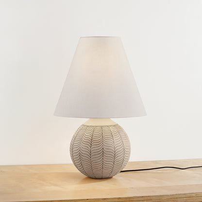 Hudson Valley Capers Table Lamp in Aged Brass / Ceramic Ivory Petal, alternate view 2
