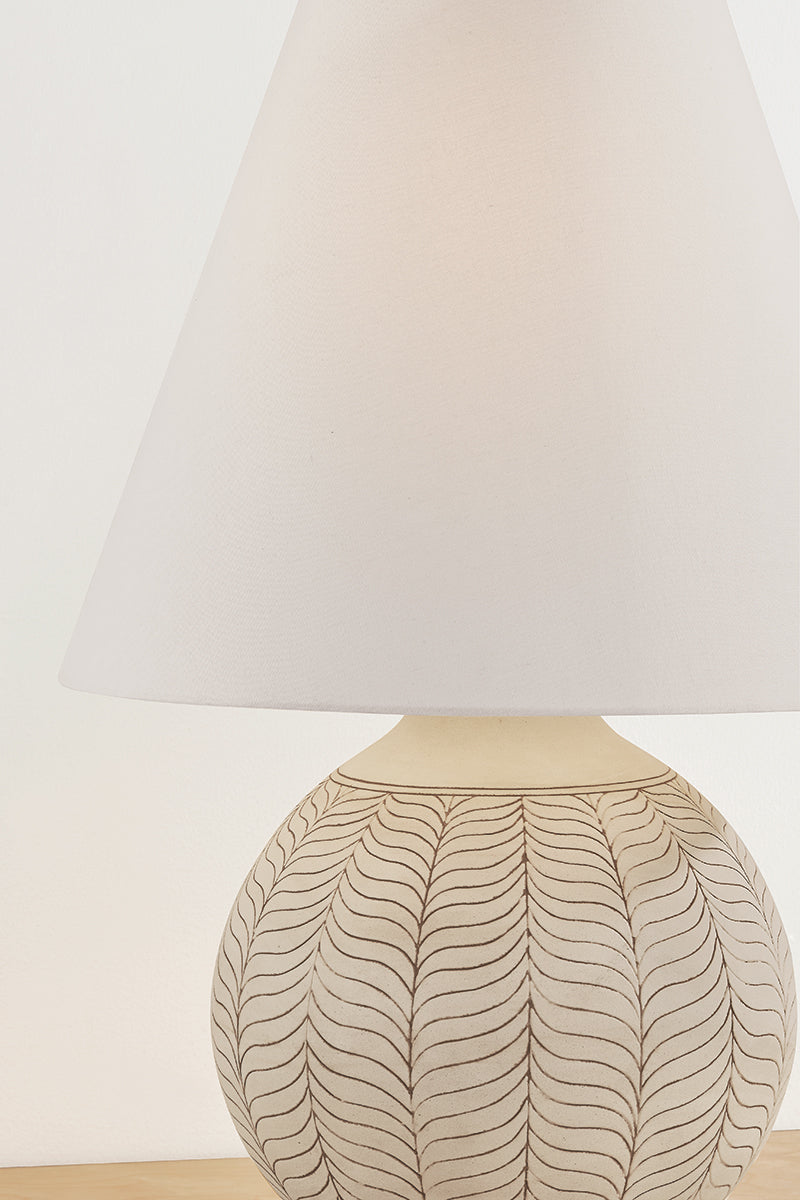 Hudson Valley Capers Table Lamp in Aged Brass / Ceramic Ivory Petal, room setting 1