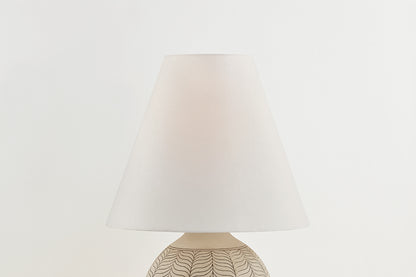 Hudson Valley Capers Table Lamp in Aged Brass / Ceramic Ivory Petal, room setting 2