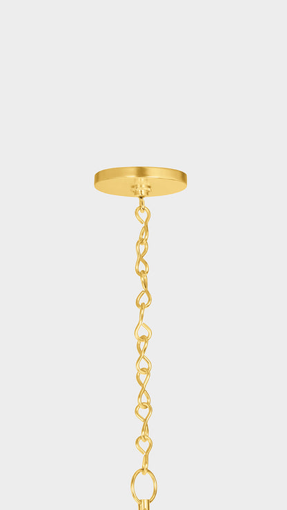 Hudson Valley Carolina 22" 3-Light Pendant in Aged Brass, room setting 2
