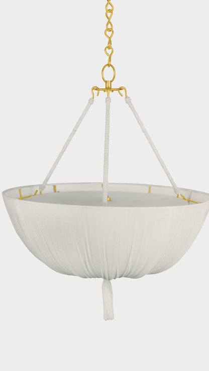 Hudson Valley Carolina 22" 3-Light Pendant in Aged Brass, room setting 4