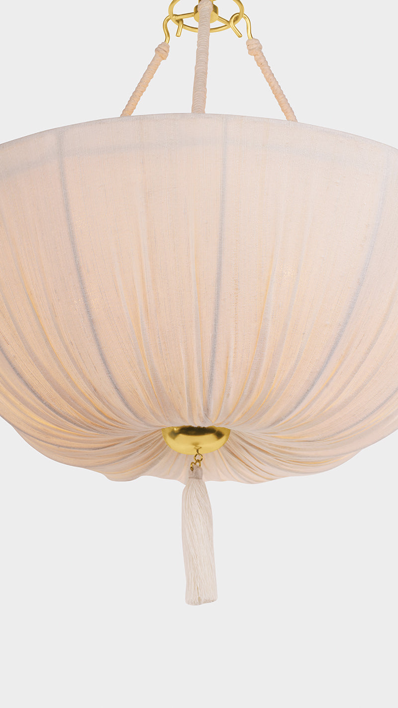 Hudson Valley Carolina 22" 3-Light Pendant in Aged Brass, room setting 6