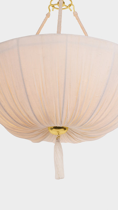 Hudson Valley Carolina 22" 3-Light Pendant in Aged Brass, room setting 6