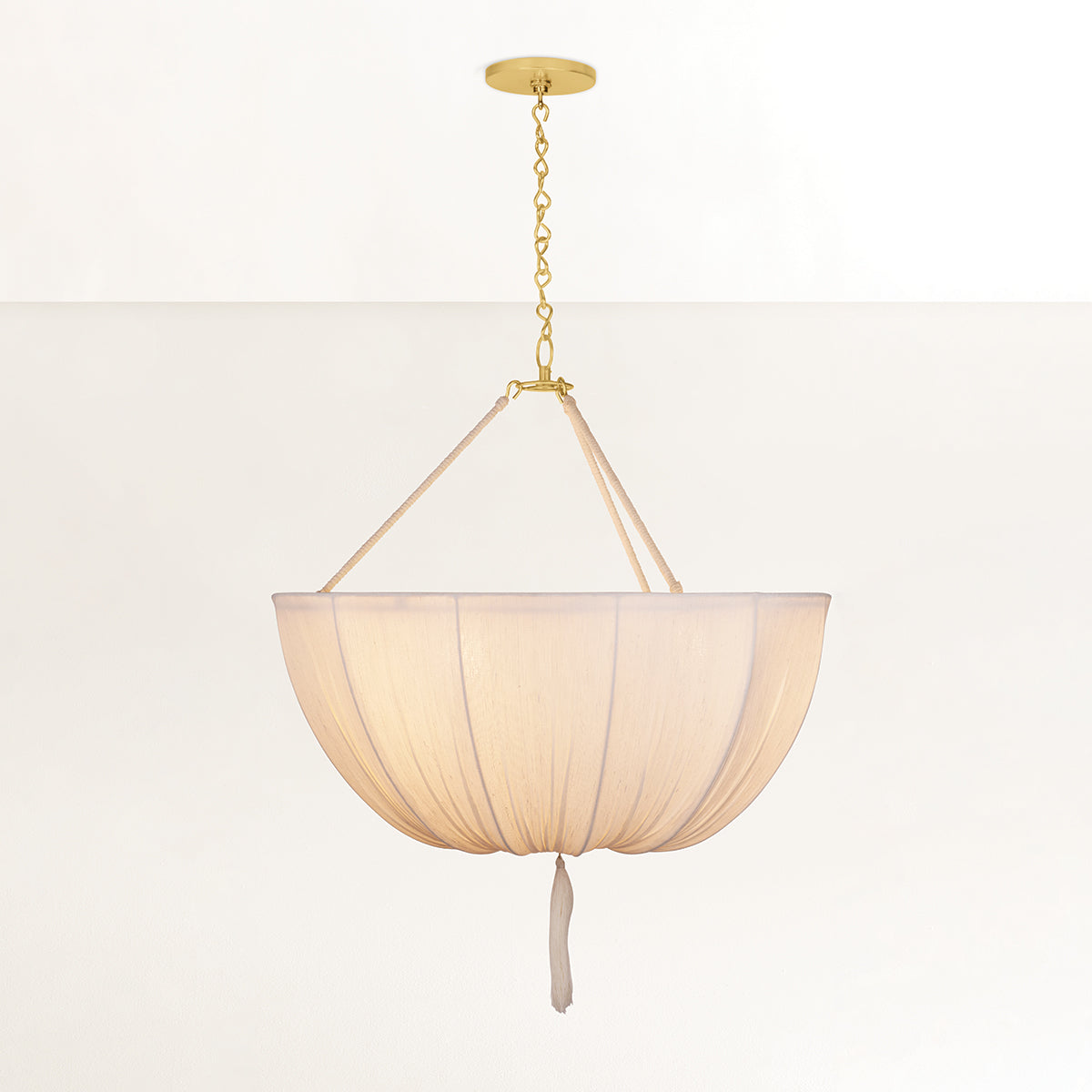 Hudson Valley Carolina 30" 3-Light Pendant in Aged Brass, alternate view 2