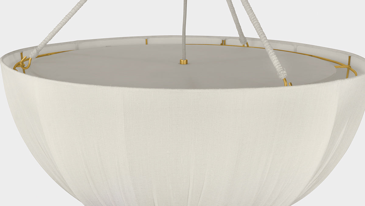 Hudson Valley Carolina 30" 3-Light Pendant in Aged Brass, room setting 5