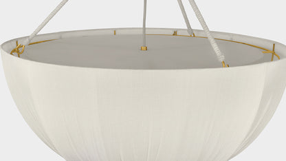 Hudson Valley Carolina 30" 3-Light Pendant in Aged Brass, room setting 5
