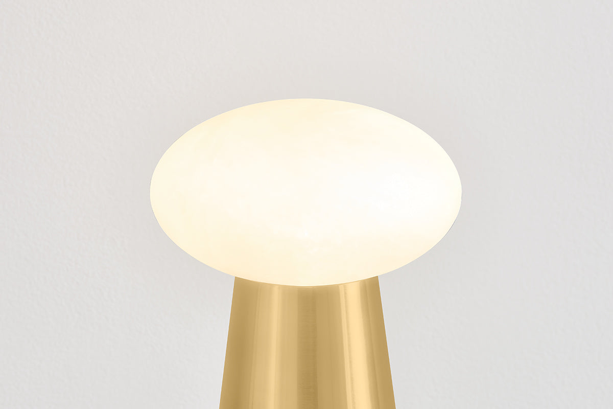 Hudson Valley Cashel Table Lamp in Aged Brass, room setting 3