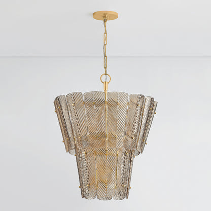 Hudson Valley Cassian 10-Light Chandelier Vintage Gold Leaf detail view 1
