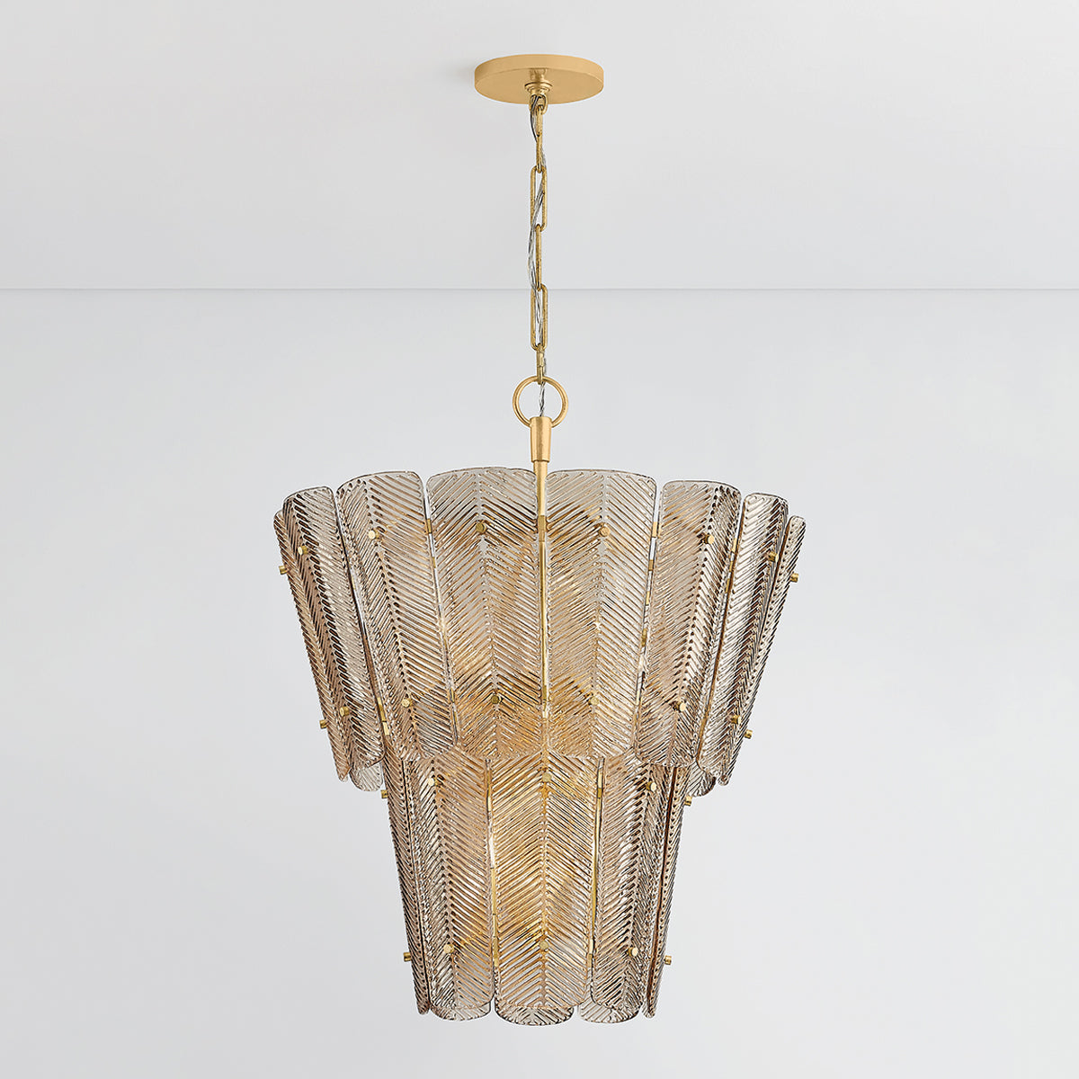 Hudson Valley Cassian 10-Light Chandelier Vintage Gold Leaf detail view 2