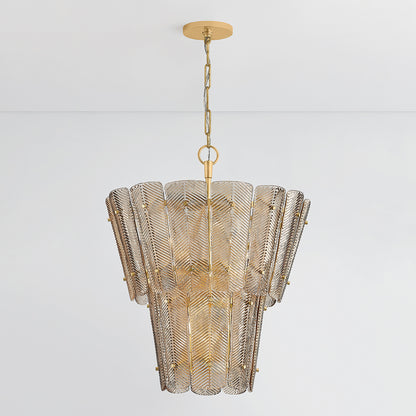 Hudson Valley Cassian 10-Light Chandelier Vintage Gold Leaf detail view 2