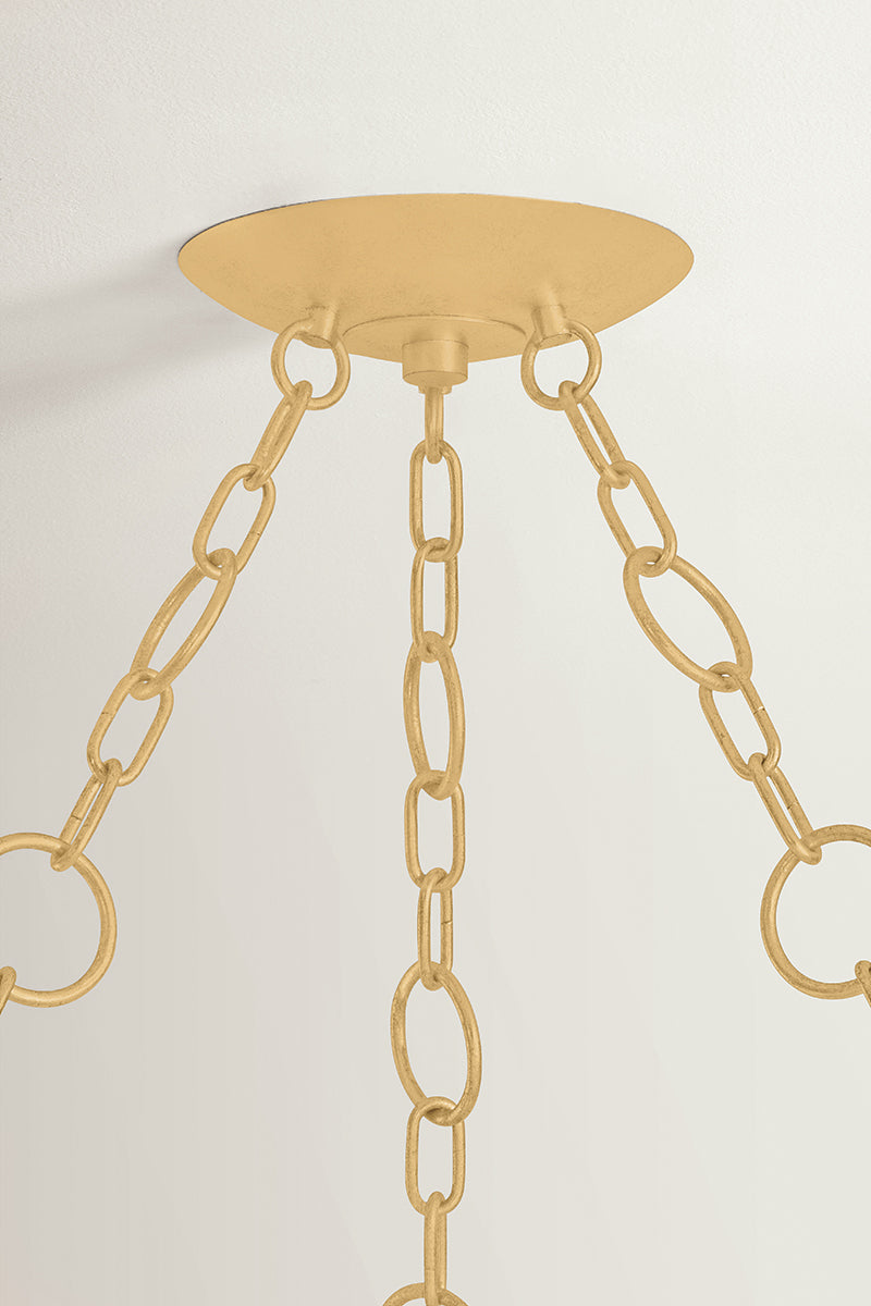 Hudson Valley Cedar Hill 17-Light Chandelier in Vintage Gold Leaf, room setting 3