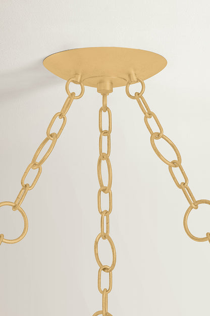 Hudson Valley Cedar Hill 17-Light Chandelier in Vintage Gold Leaf, room setting 3