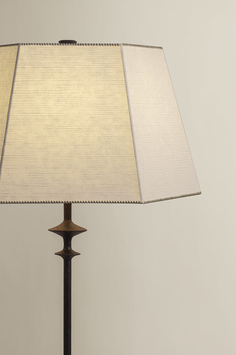 Hudson Valley Celmins Floor Lamp in Black Iron, room setting 1