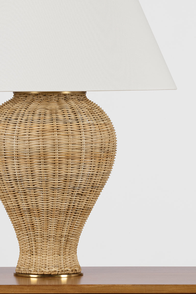 Hudson Valley Chatsworth Table Lamp in Aged Brass, room setting 3