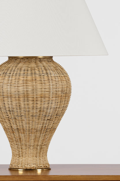 Hudson Valley Chatsworth Table Lamp in Aged Brass, room setting 3