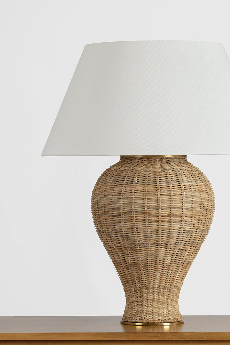 Hudson Valley Chatsworth Table Lamp in Aged Brass, room setting 4