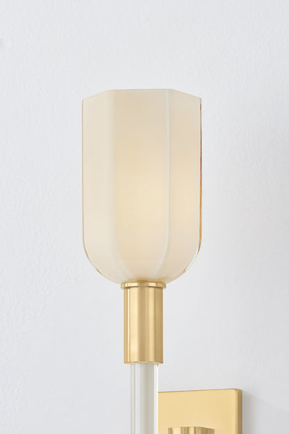 Hudson Valley Chester Park Wall Sconce in Aged Brass, room setting 2