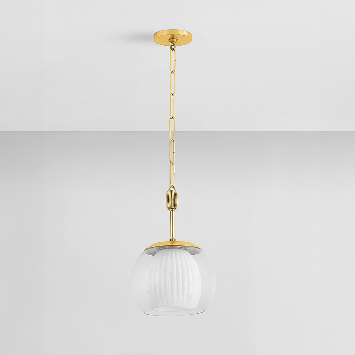 Hudson Valley Clementon 11" Pendant in Aged Brass, alternate view 1