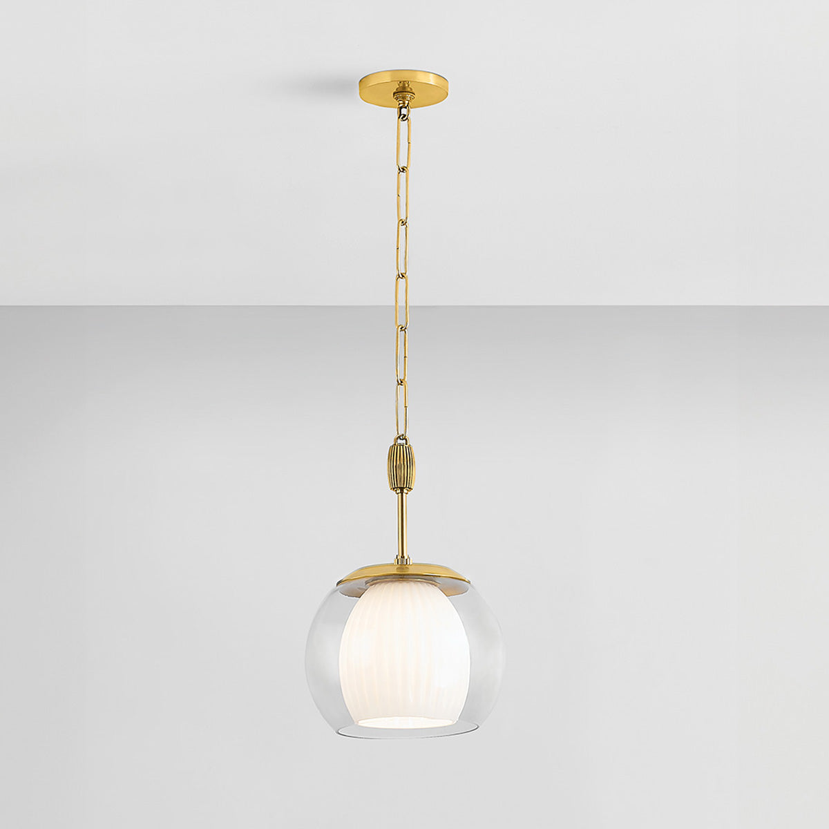Hudson Valley Clementon 11" Pendant in Aged Brass, alternate view 2