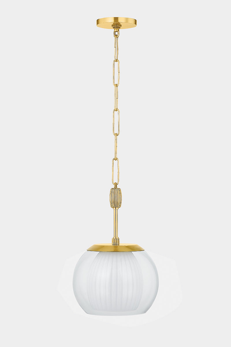 Hudson Valley Clementon 11" Pendant in Aged Brass, room setting 1
