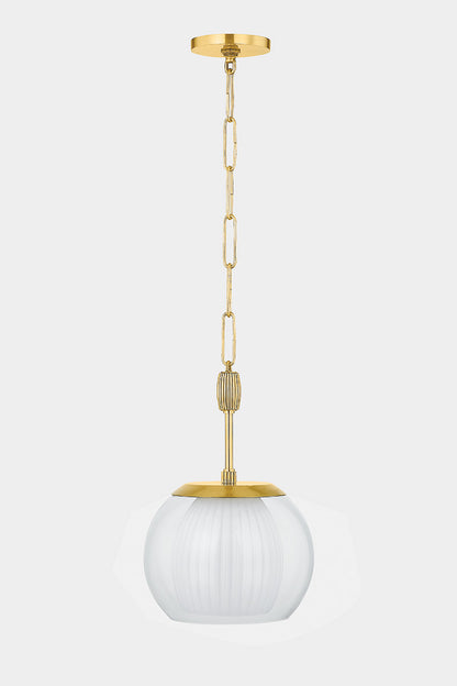 Hudson Valley Clementon 11" Pendant in Aged Brass, room setting 1