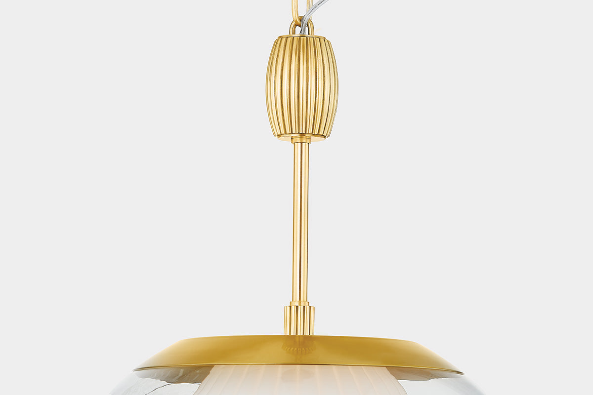 Hudson Valley Clementon 11" Pendant in Aged Brass, room setting 2