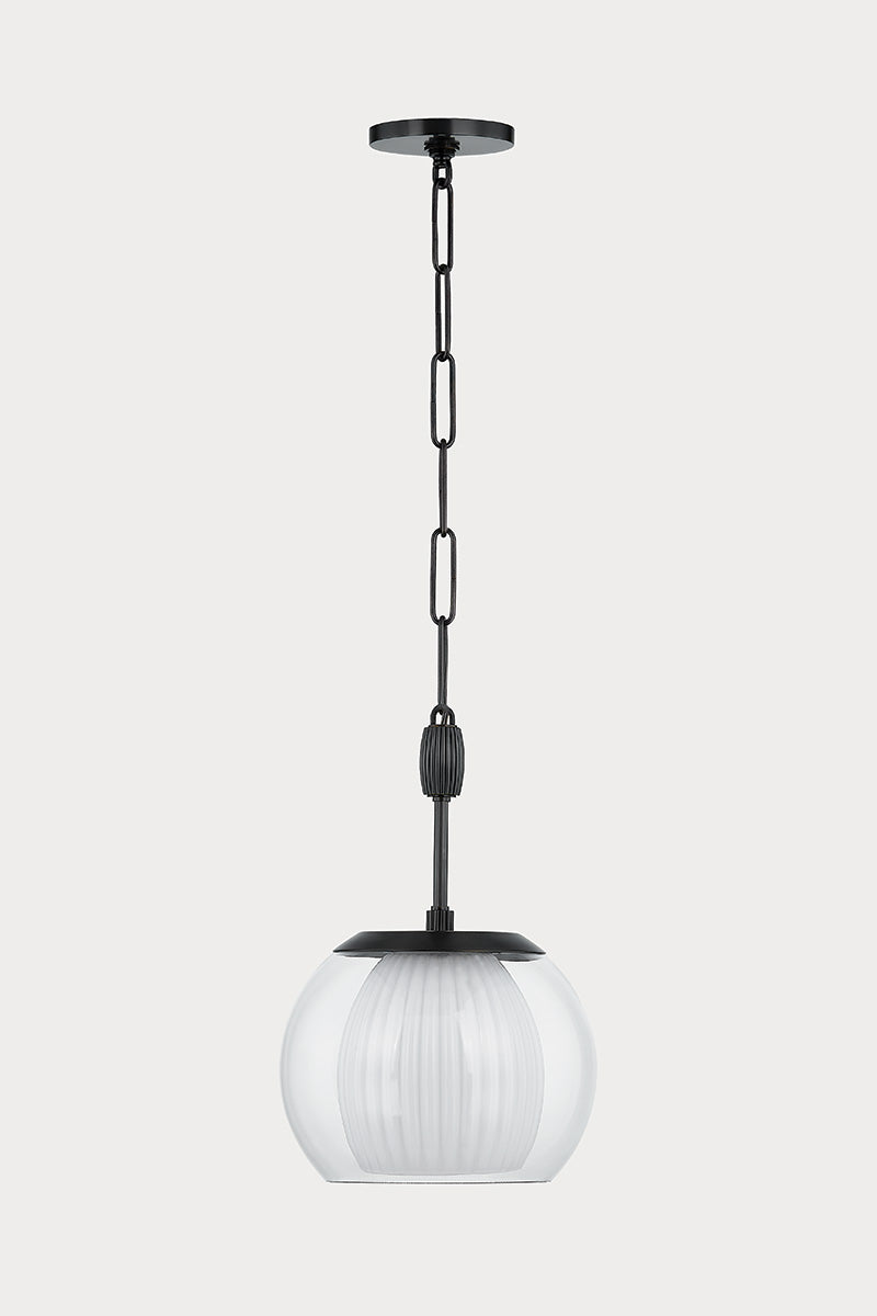 Hudson Valley Clementon 11" Pendant in Distressed Bronze, room setting 1