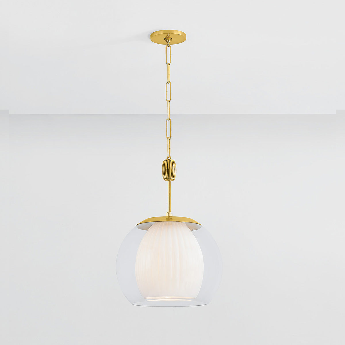 Hudson Valley Clementon 17" Pendant in Aged Brass, alternate view 2