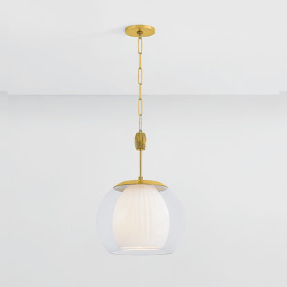 Hudson Valley Clementon 17" Pendant in Aged Brass, alternate view 2