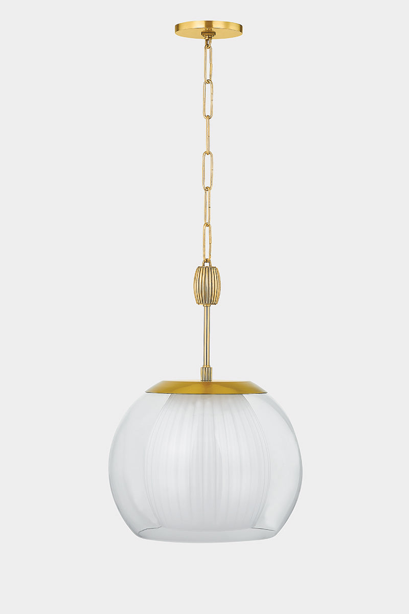 Hudson Valley Clementon 17" Pendant in Aged Brass, room setting 1