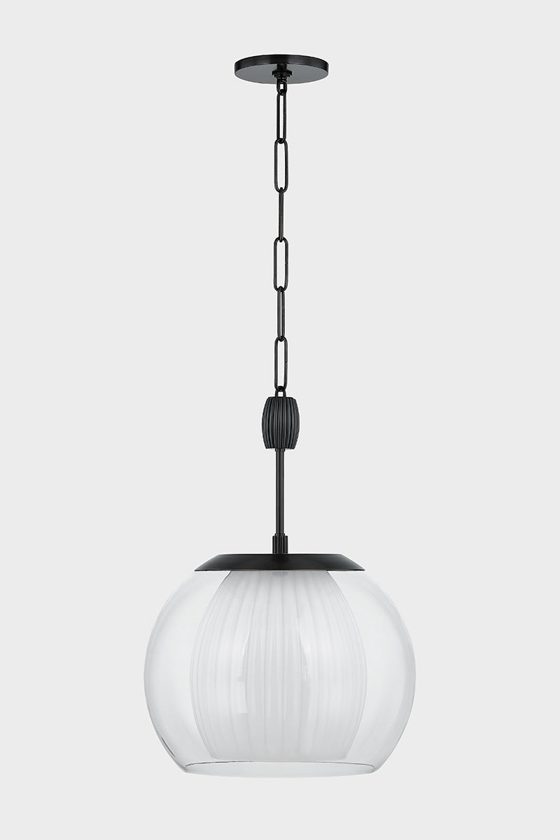 Hudson Valley Clementon 17" Pendant in Distressed Bronze, room setting 1