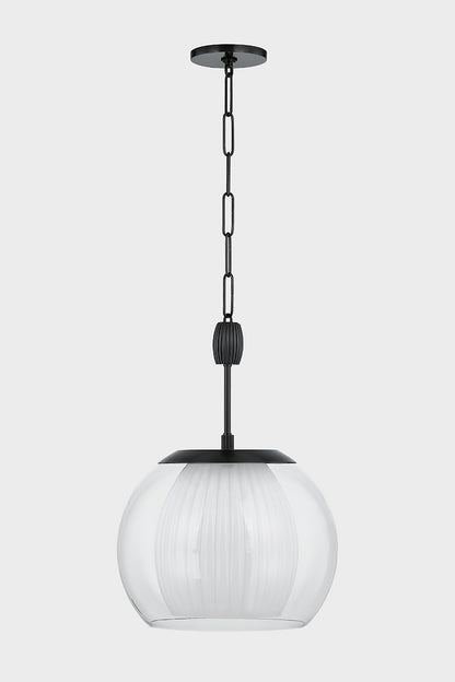 Hudson Valley Clementon 17" Pendant in Distressed Bronze, room setting 1