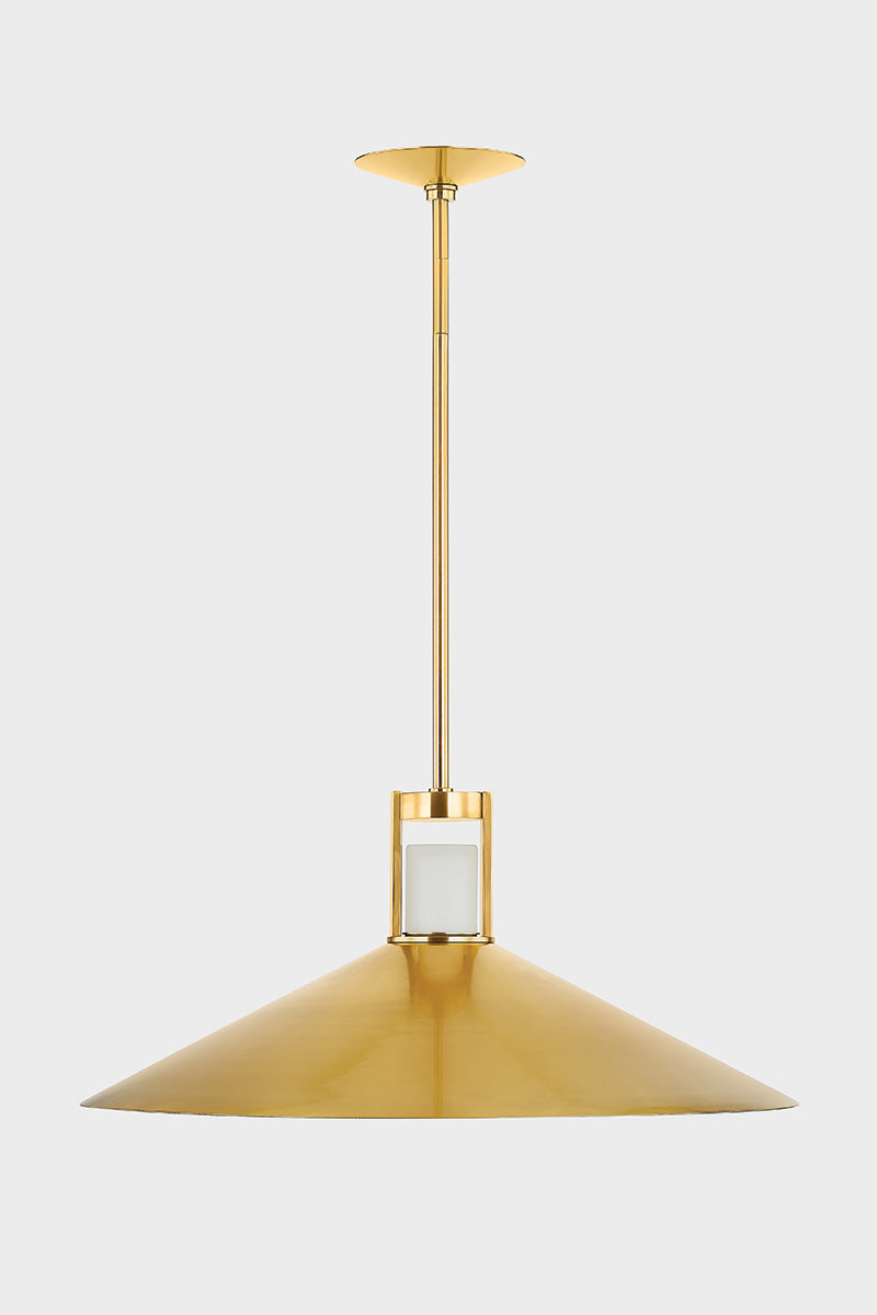 Hudson Valley Clermont 20" 2-Light Pendant in Aged Brass, room setting 1