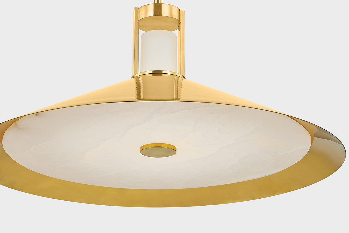 Hudson Valley Clermont 20" 2-Light Pendant in Aged Brass, room setting 2