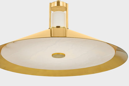 Hudson Valley Clermont 20" 2-Light Pendant in Aged Brass, room setting 2