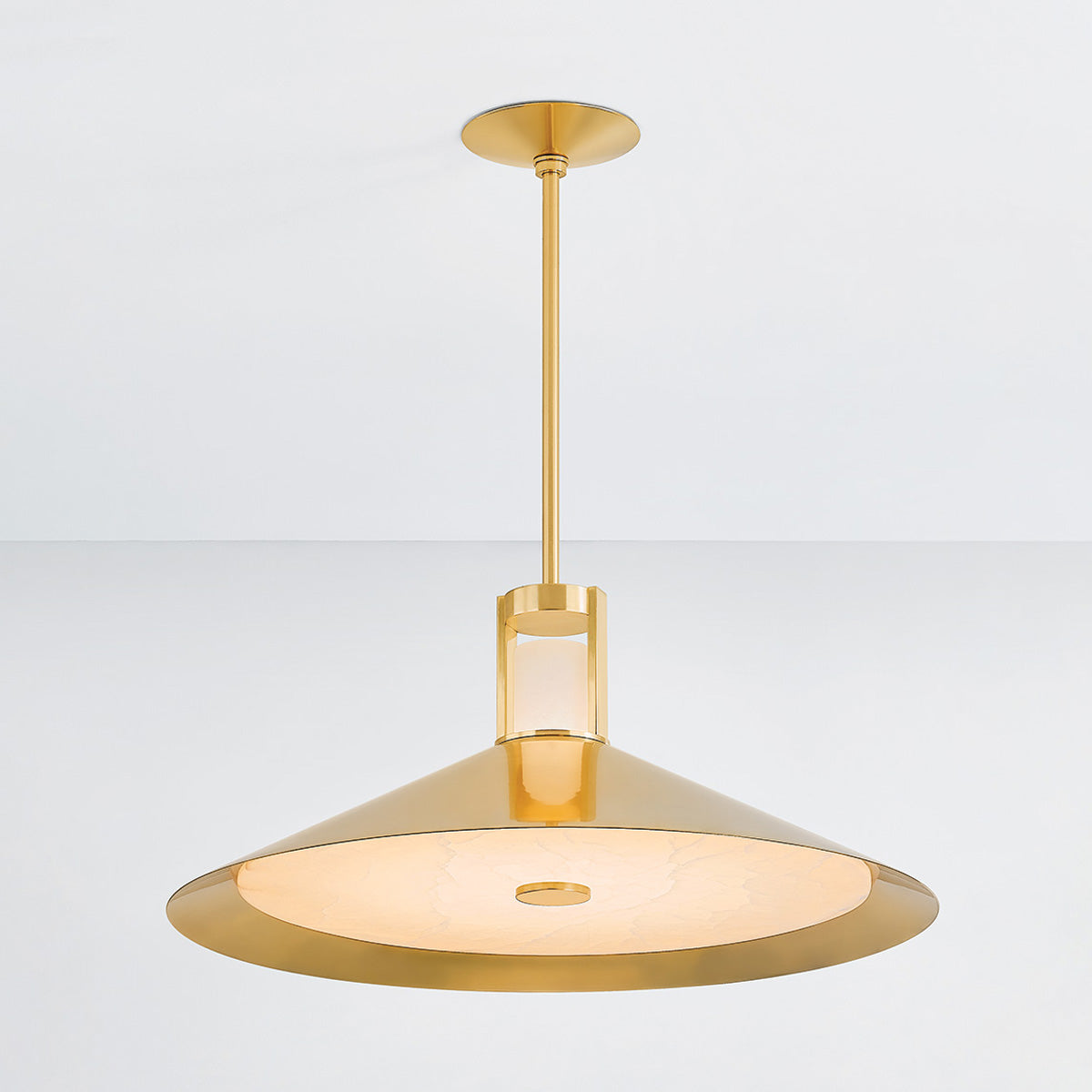 Hudson Valley Clermont 28" 2-Light Pendant Aged Brass detail view 2