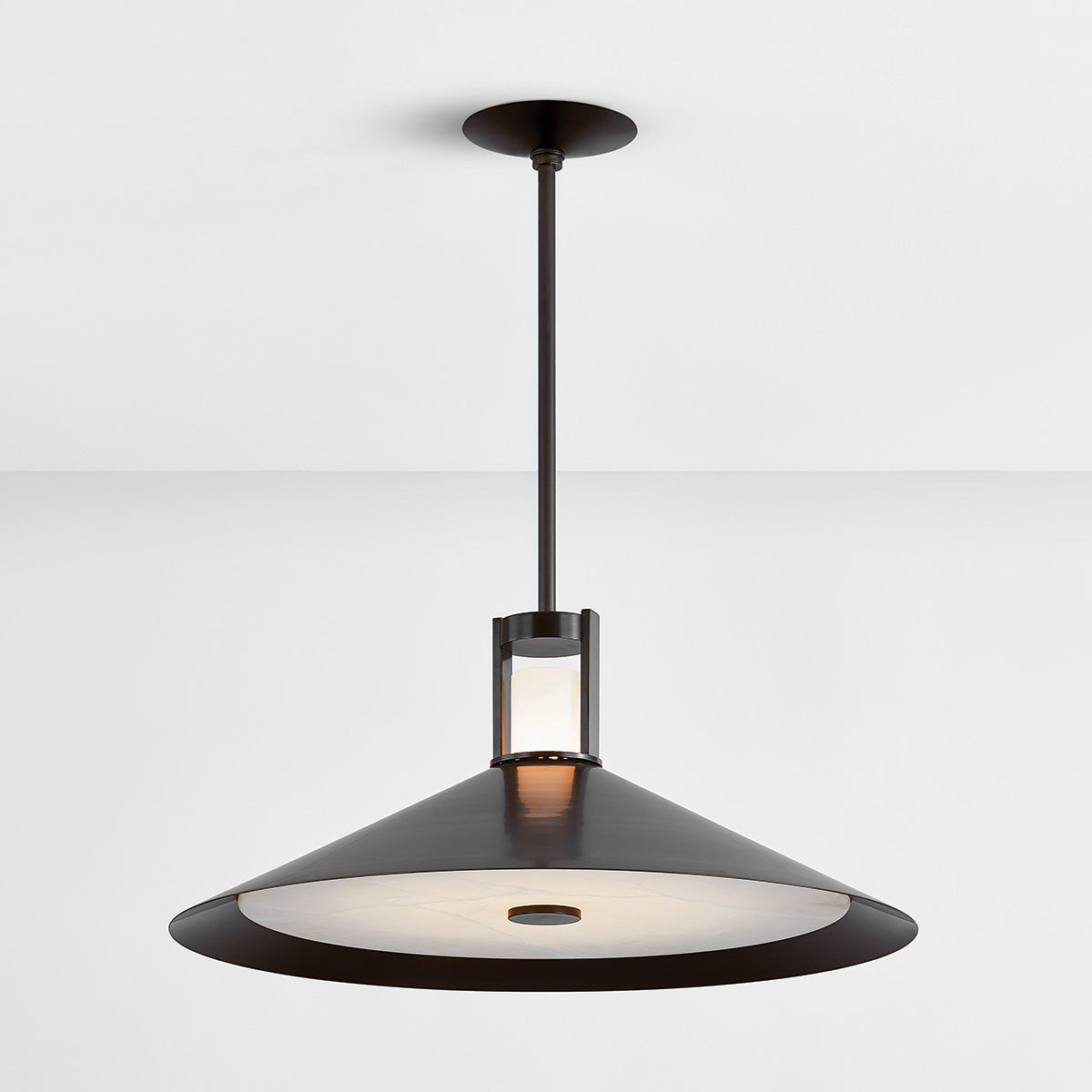 Hudson Valley Clermont 28" 2-Light Pendant Distressed Bronze detail view 2