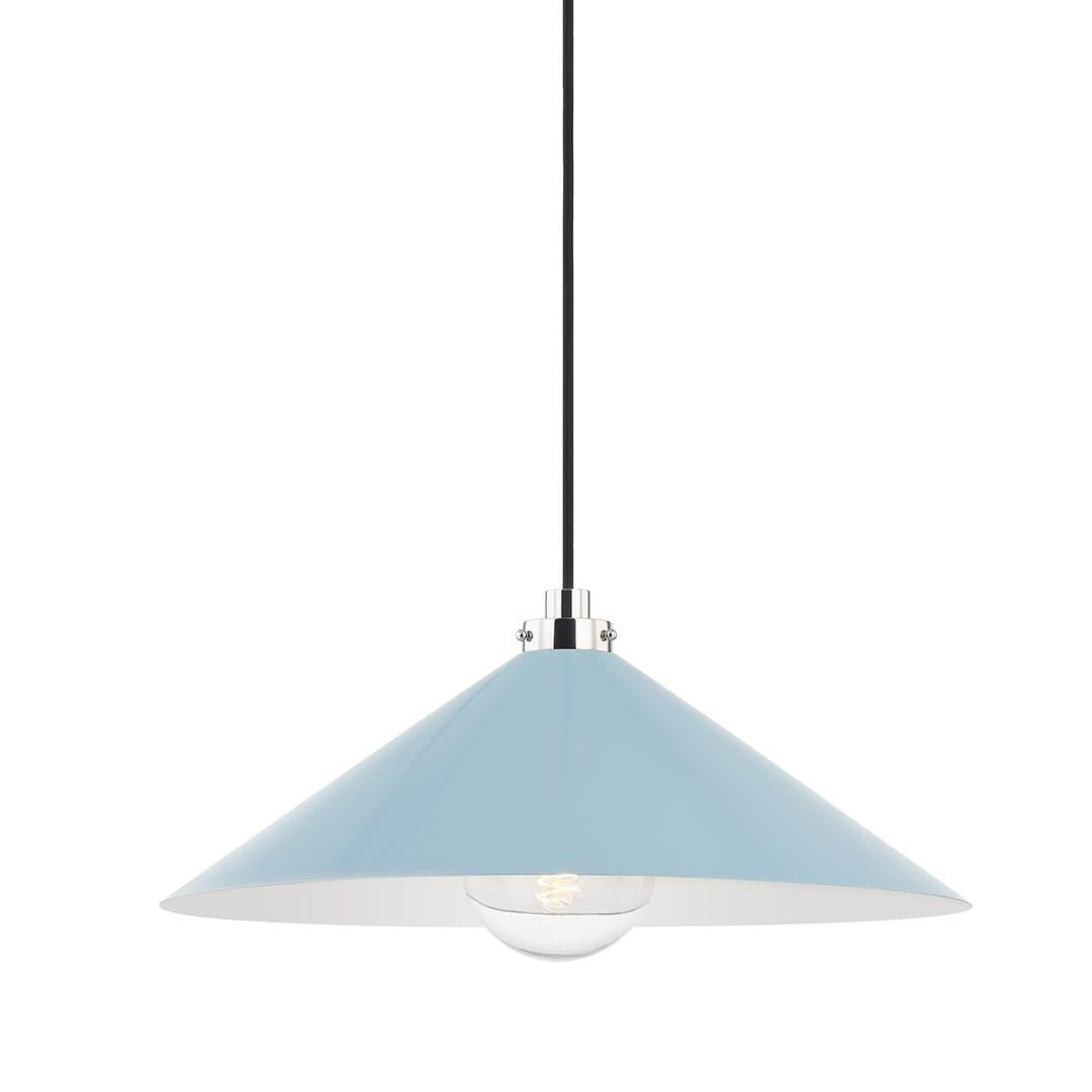 Hudson Valley Clivedon Pendant Polished Nickel, Blue Bird
