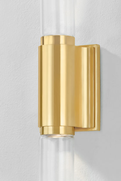 Hudson Valley Colrain 2-Light Wall Sconce in Aged Brass, room setting 2