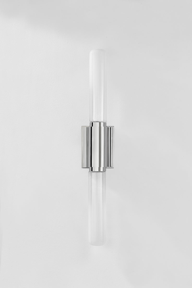 Hudson Valley Colrain 2-Light Wall Sconce in Polished Nickel, room setting 1