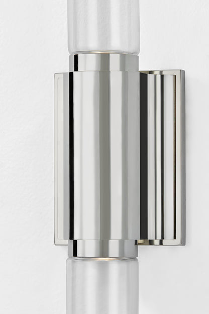 Hudson Valley Colrain 2-Light Wall Sconce in Polished Nickel, room setting 2