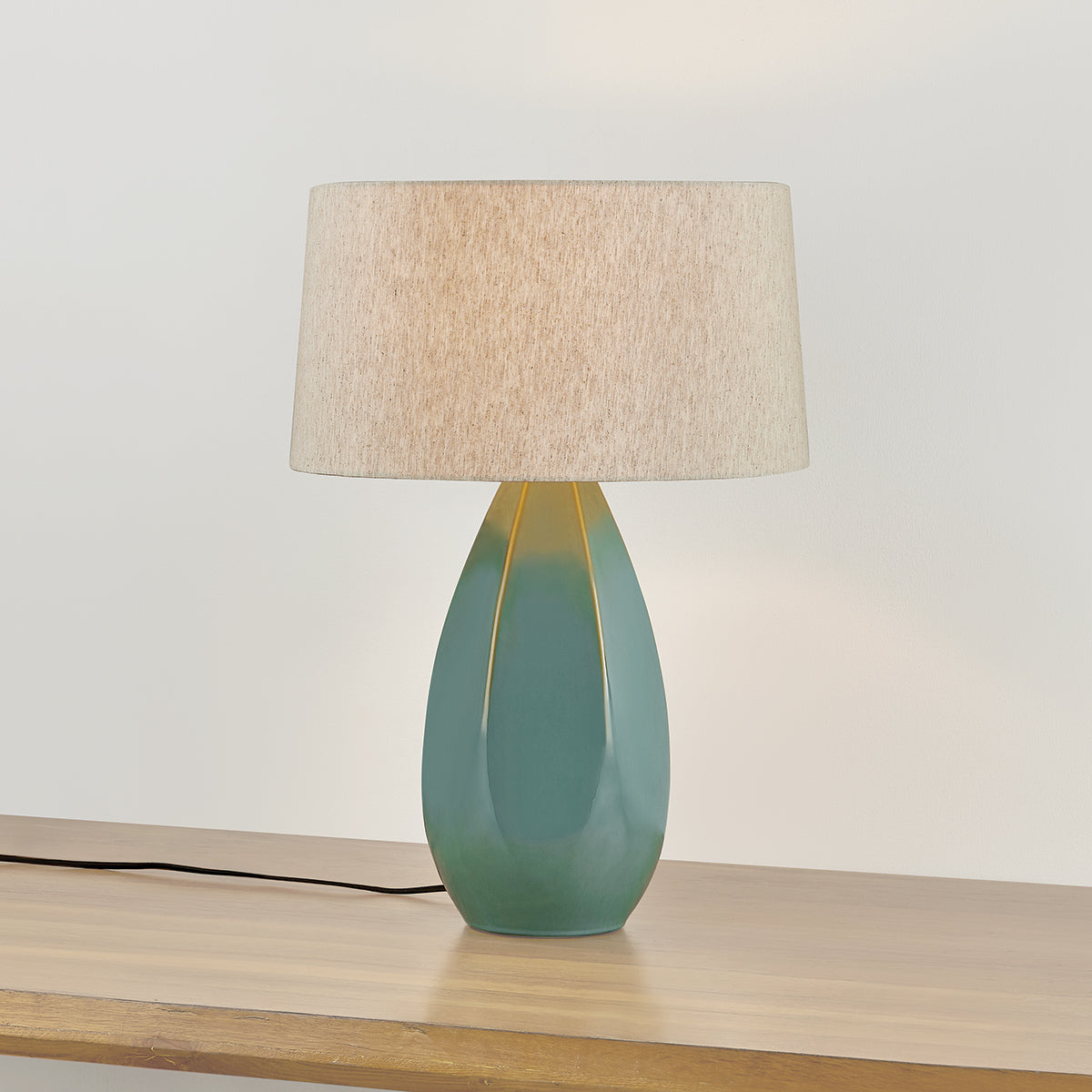 Hudson Valley Colwyn Table Lamp in Aged Brass / Ceramic Celadon Wash, alternate view 2