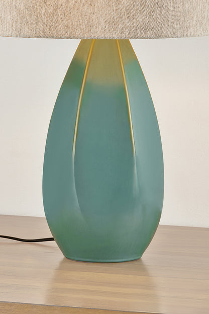 Hudson Valley Colwyn Table Lamp in Aged Brass / Ceramic Celadon Wash, room setting 3